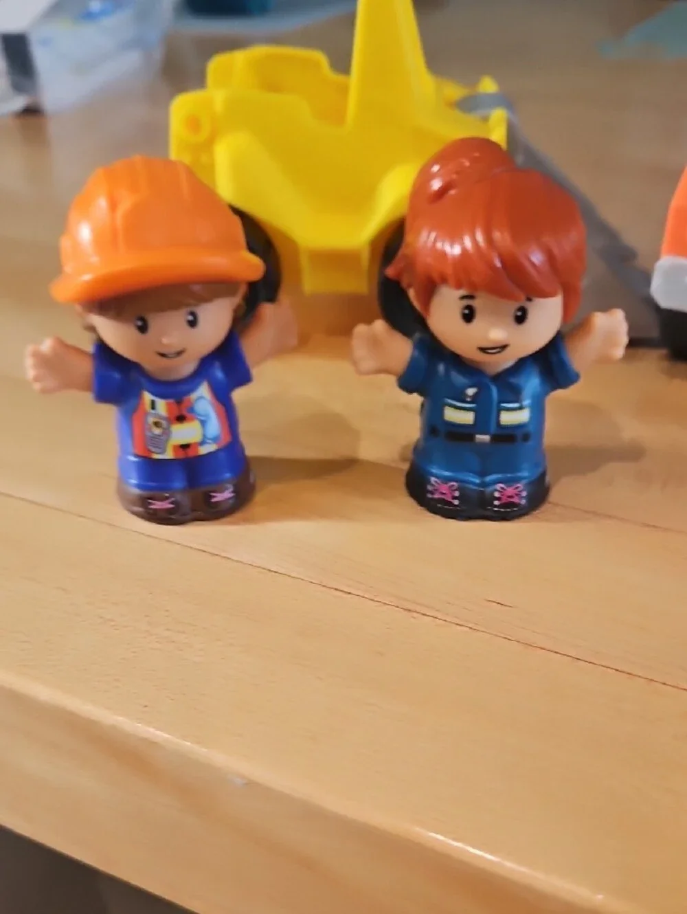 Little People Kids Toy Dump Truck & Loader Set - Orange & Yellow